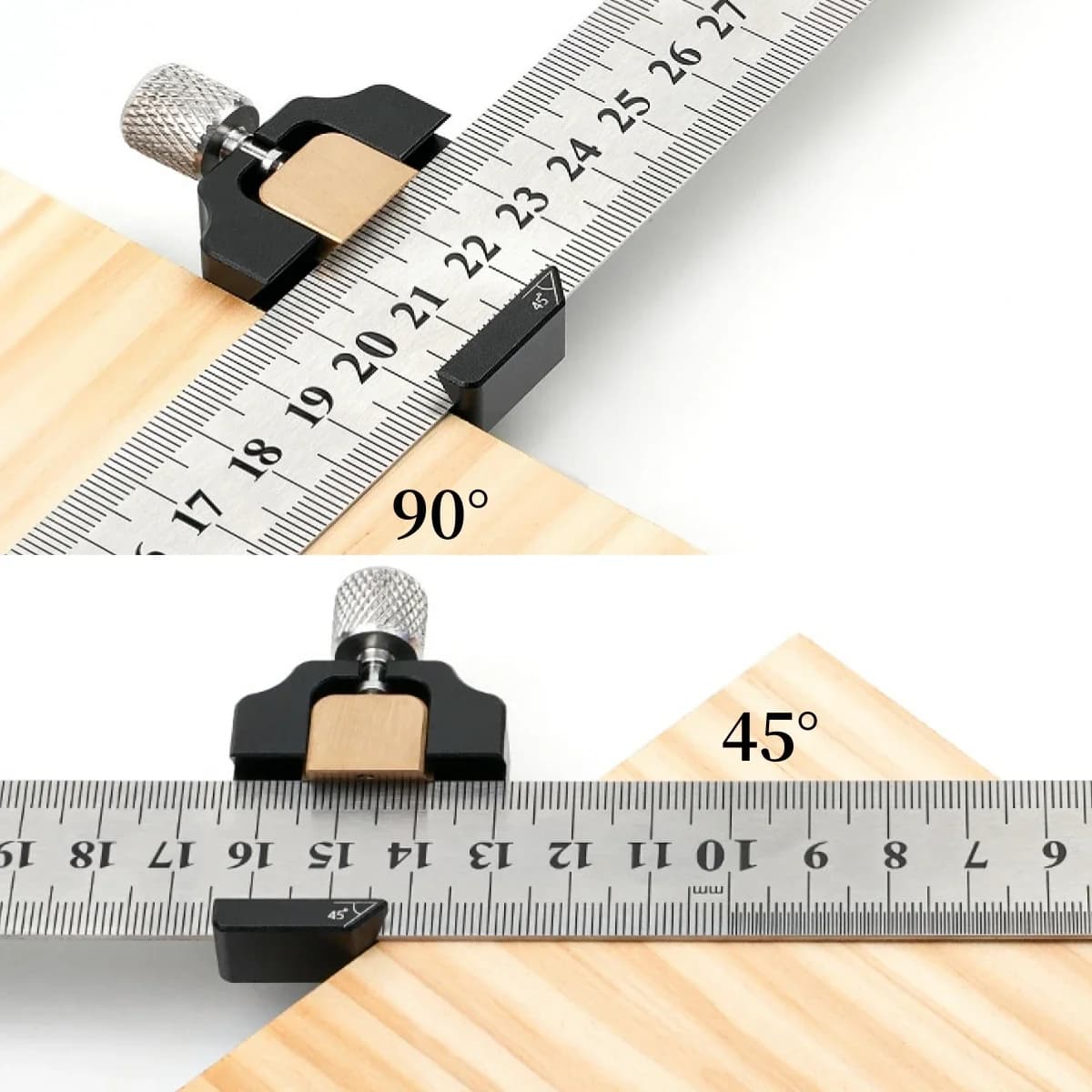 Verstelbare stalen combinatievierkant 45-90 graden