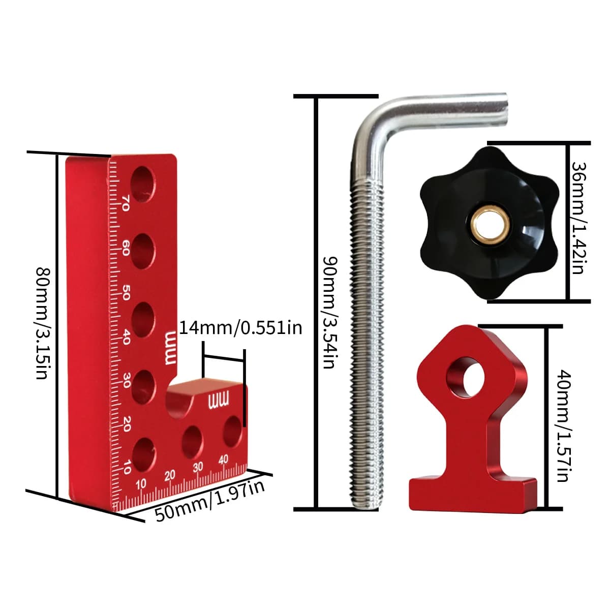 Aluminium 90 graden hoekklemblok