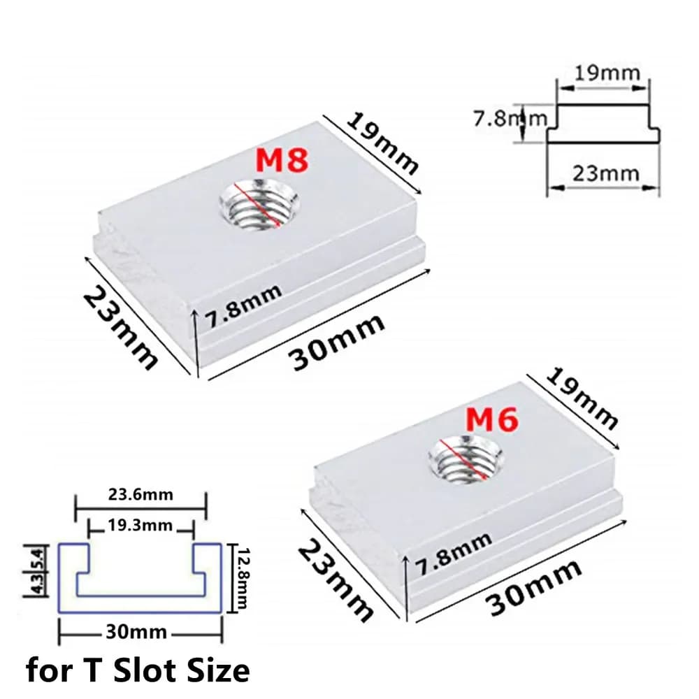 10-Stuks Aluminium T-Slot Glijmoeren voor verstekrails
