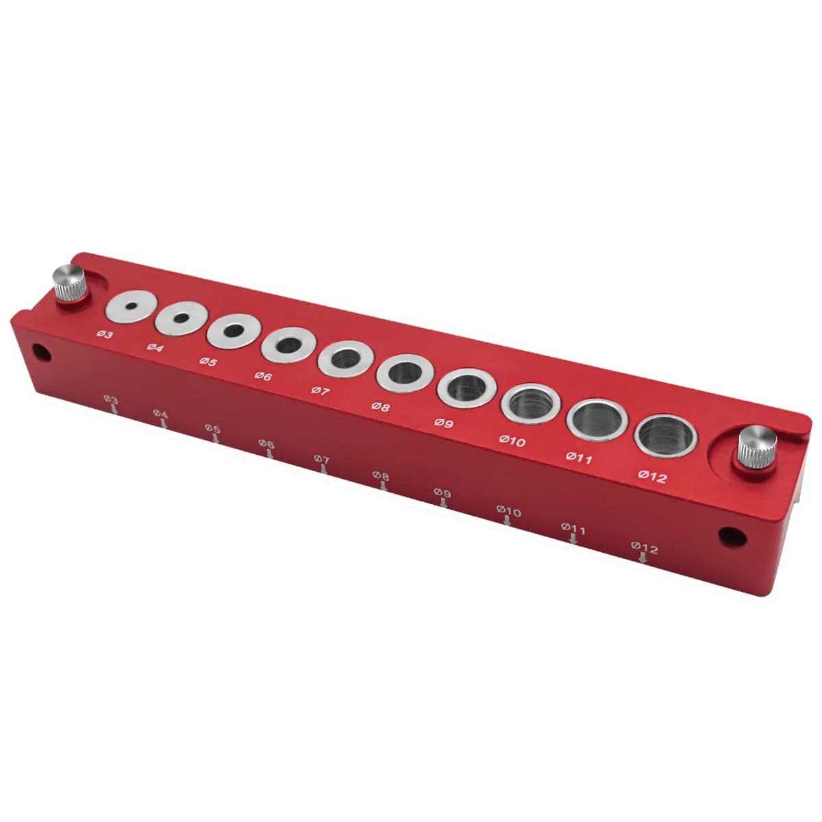 Zelfcentrerende dowelgeleider set voor gaten van 3-12 mm
