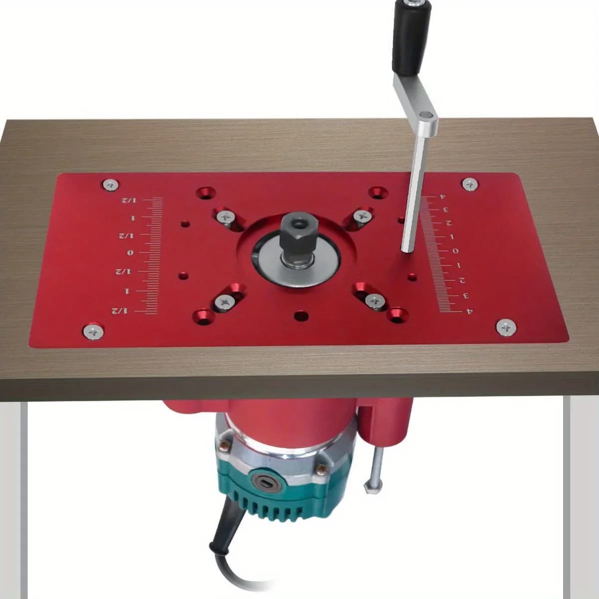 Frezen lift systeem voetblad met tafel insert plaat