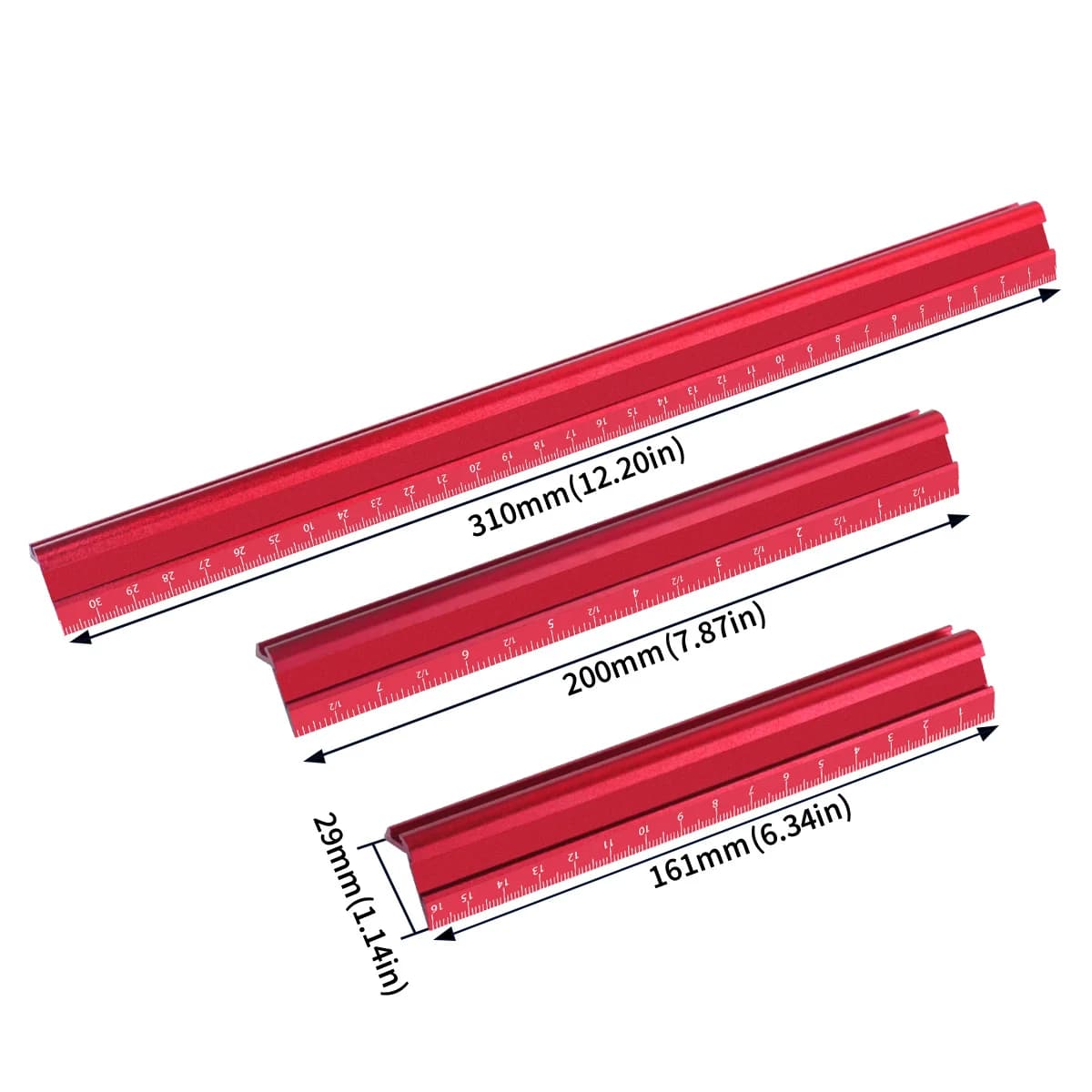 Precisie V-ruler en puntmarkeerder, metrisch en imperial