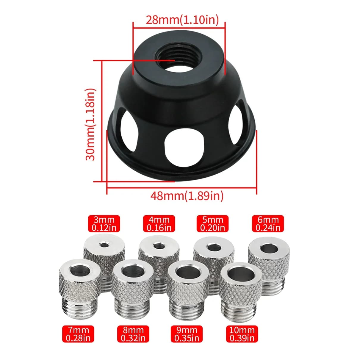 Aluminium verticale boorgeleider set 3-10mm