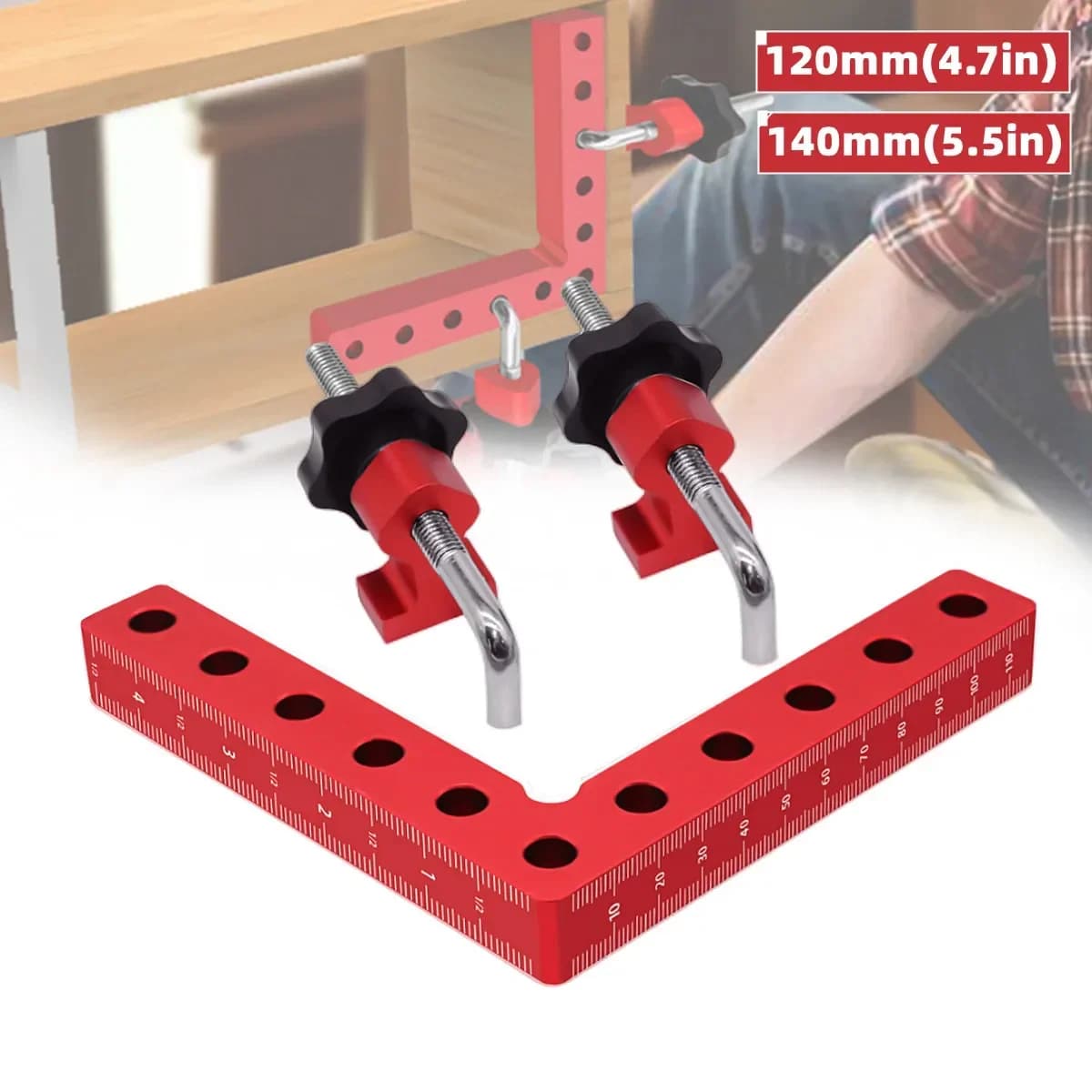 90 graden L-vormige klemklem voor houtbewerking, 120/140mm