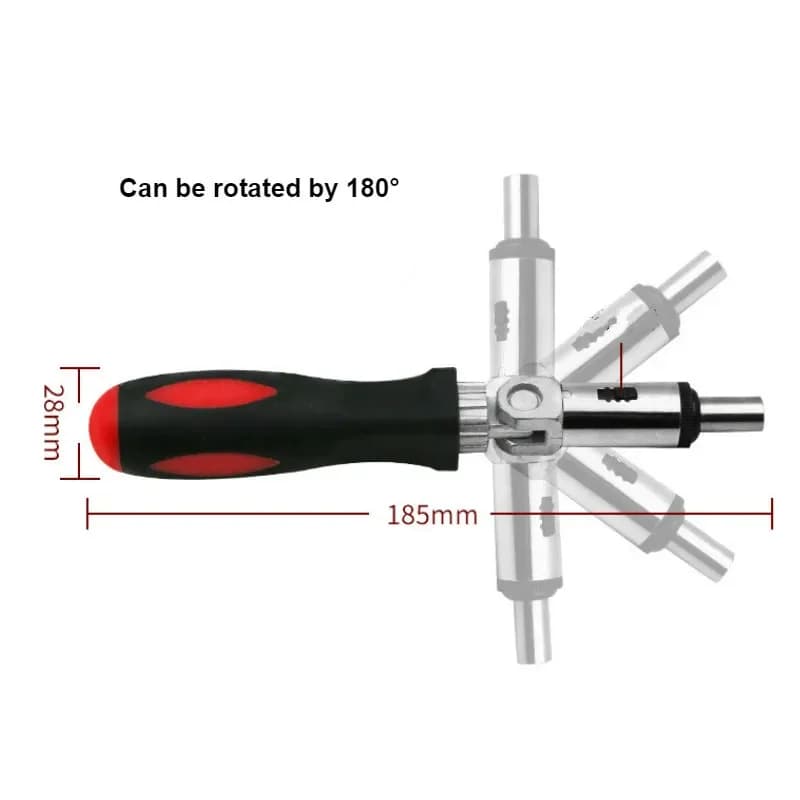 Multifunctionele ratelschroevendraaier set, 1/4 inch zeskant