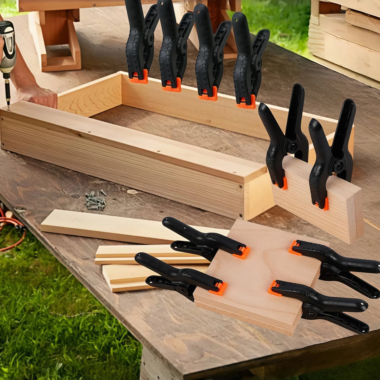 Set van 10 kunststof veerklemmen 2 inch