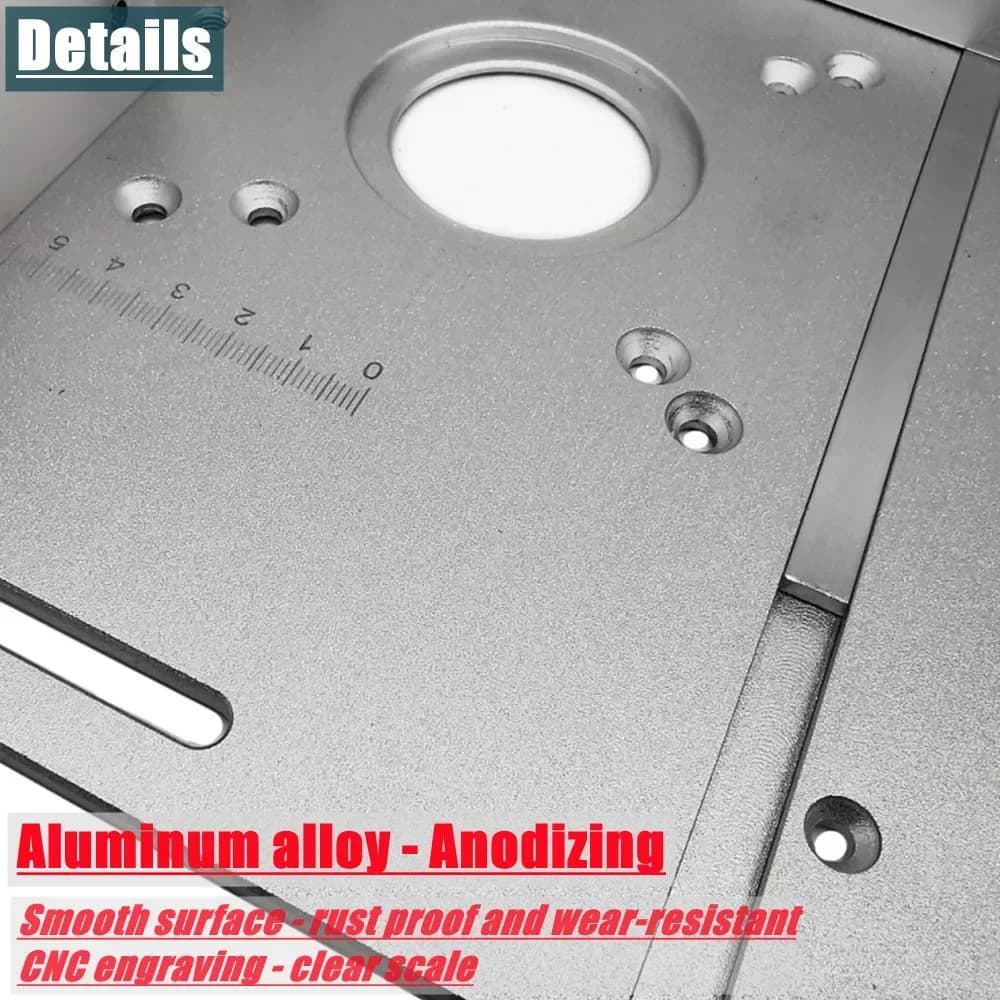 Aluminium freestafel insertplaat met verstelaanslag