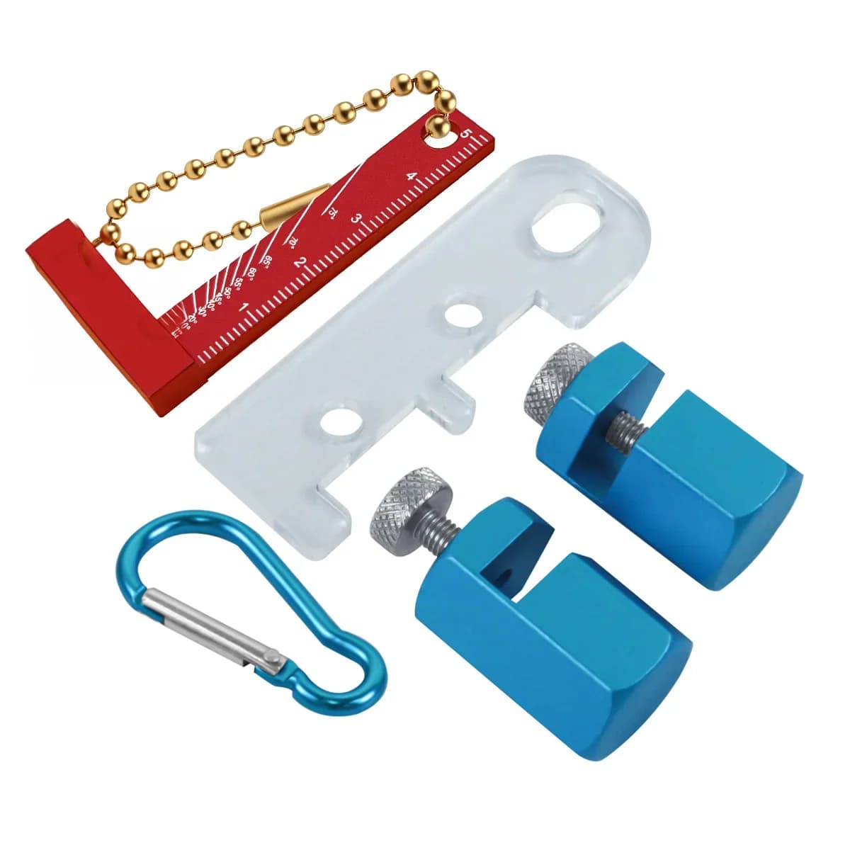 Trapmeterset en mini-L-winkelhaak sleutelhanger