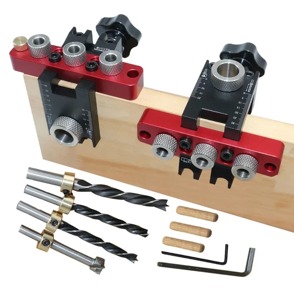 3-in-1 Verstelbare Pocket Hole en Dowel Geleiderset
