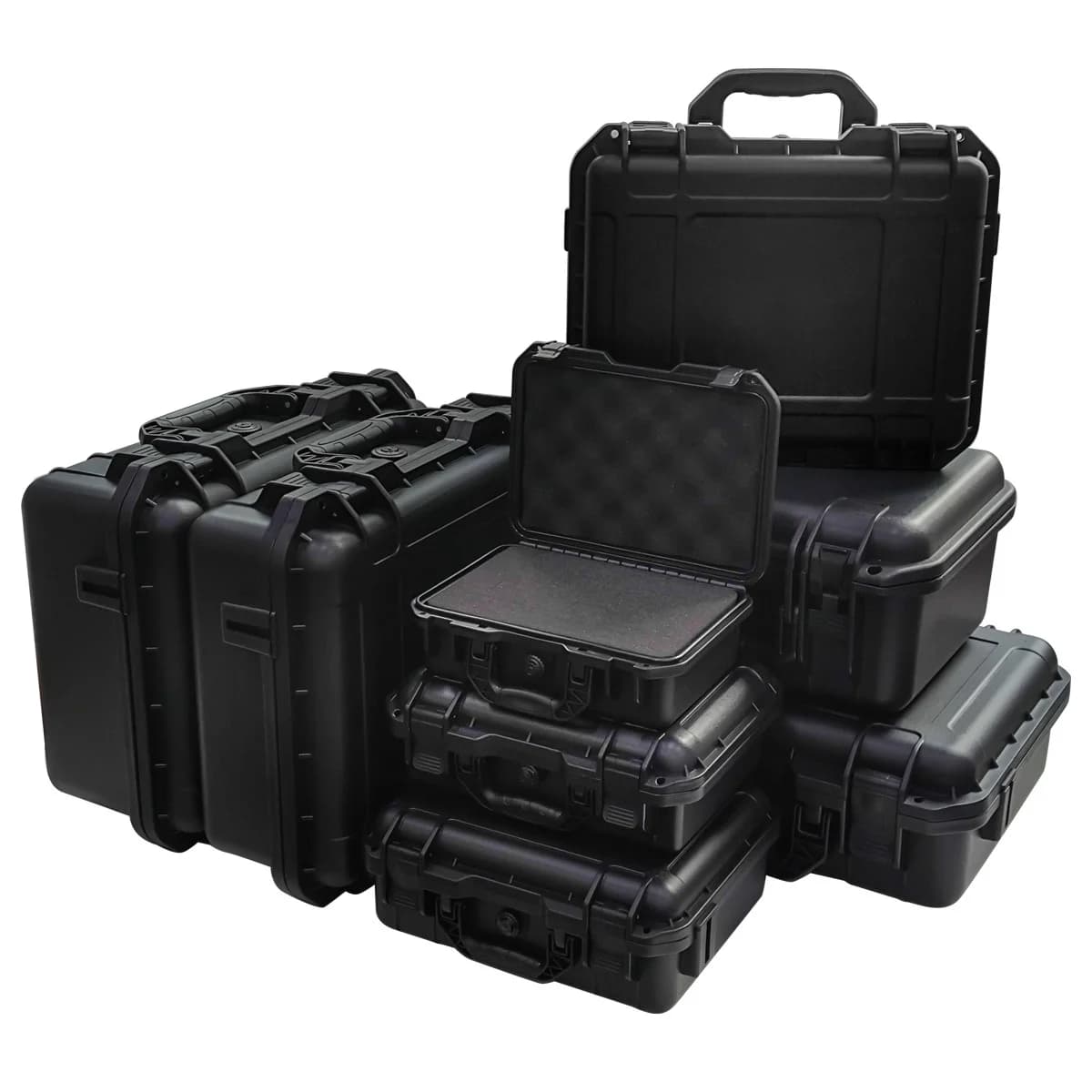 Zware schokbestendige toolbox met voorgesneden spons