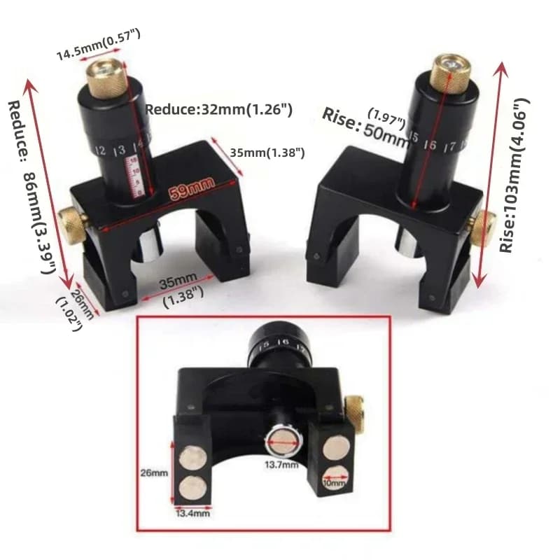 Magnetische schaafmes instel- en hoogteregelaar