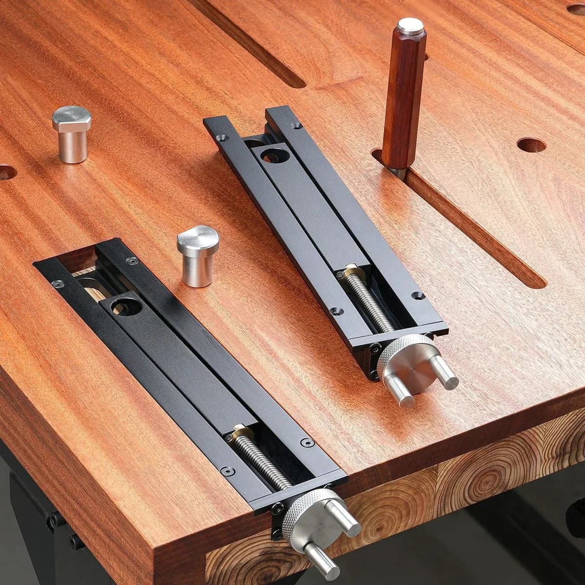 Inertia-schroefklem voor werkbank, bereik 0-110 mm