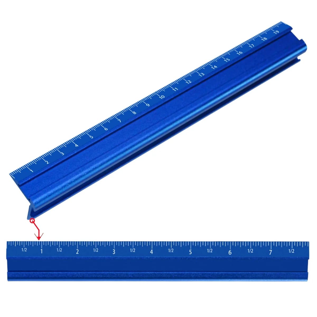 Precisie V-ruler en puntmarkeerder, metrisch en imperial