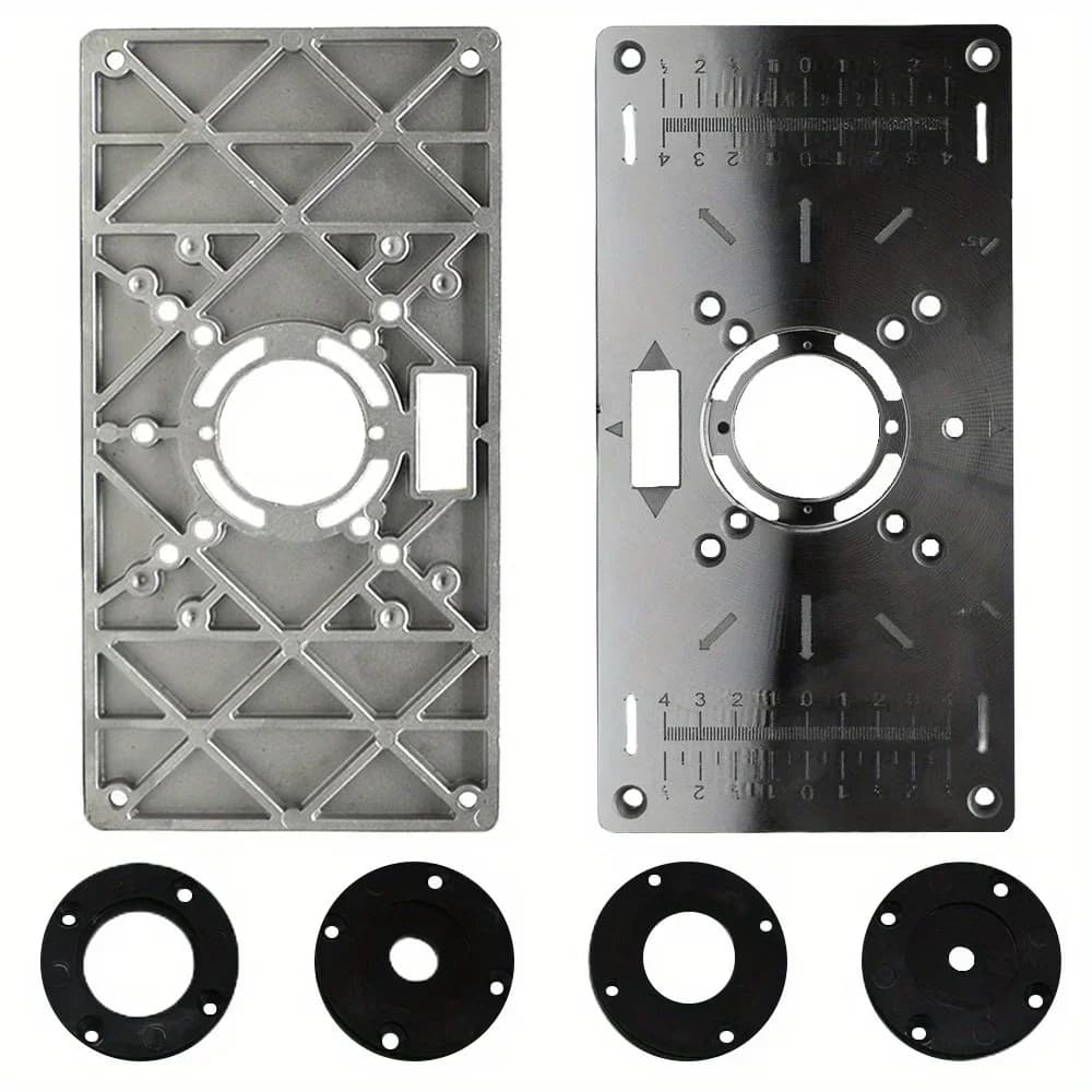 Aluminium freesbank inzetplaat met ringen