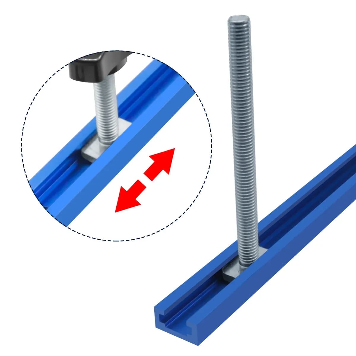 Set T-trackbouten, knoppen en schuifmoeren